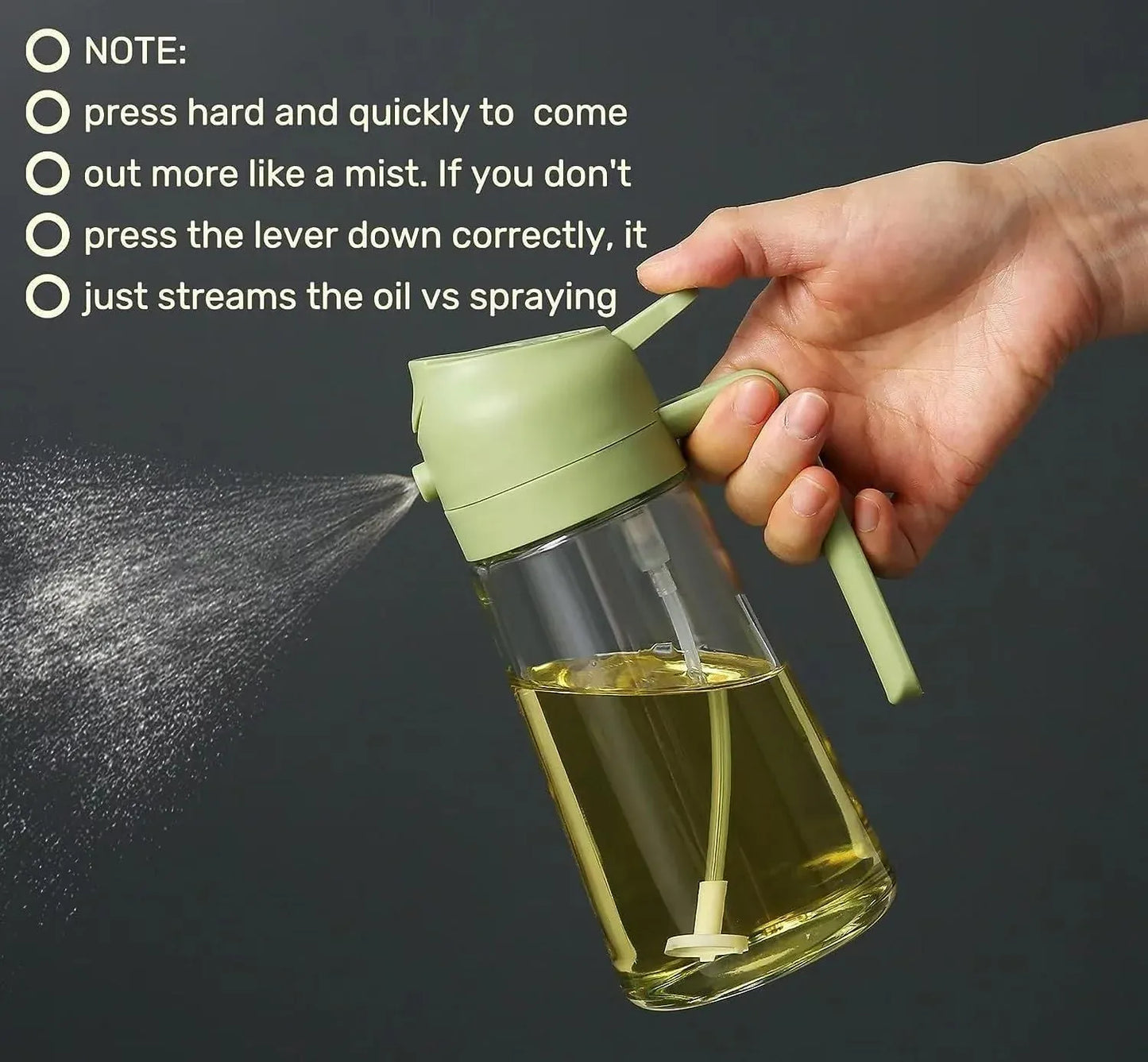 2-in-1 Glass Oil Sprayer & Dispenser Bottle for Smart Cooking