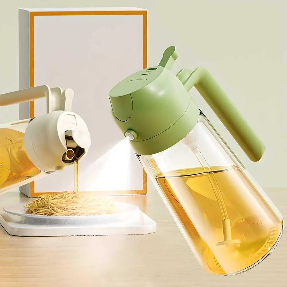 2-in-1 Glass Oil Sprayer & Dispenser Bottle for Smart Cooking