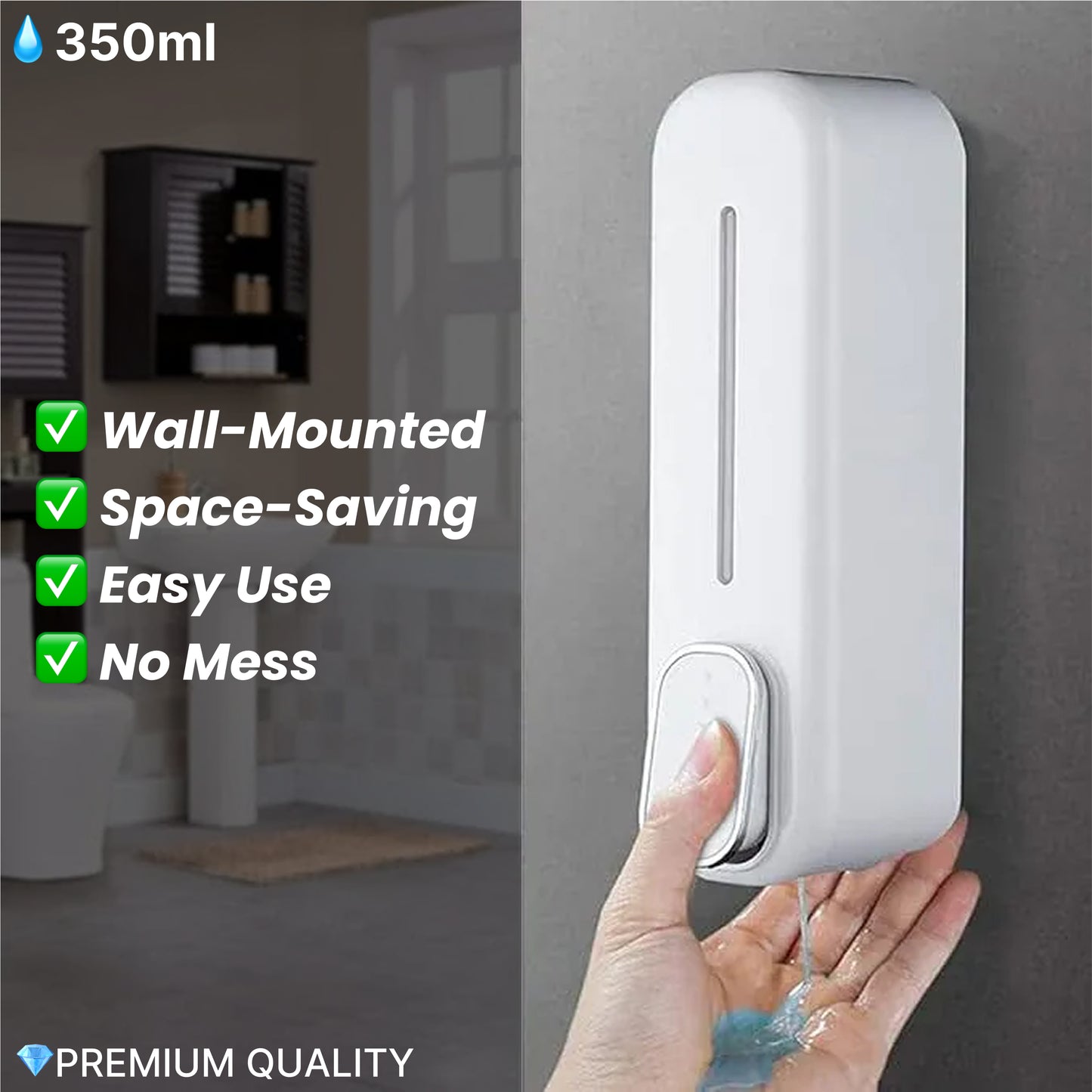 EasyPress 350ml Soap Dispenser – No Spills, No Waste