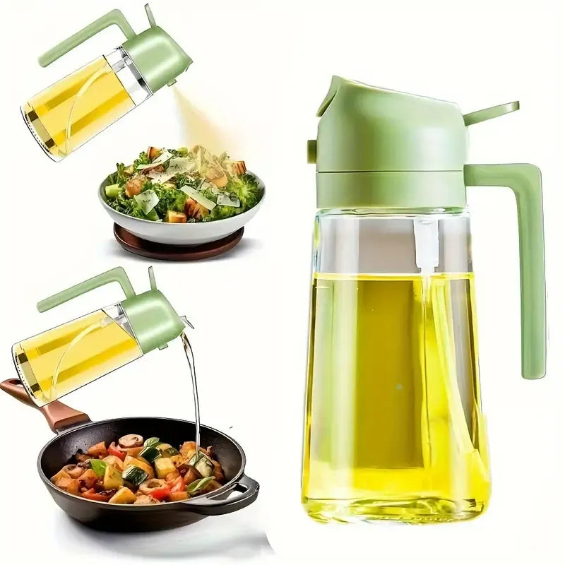 2-in-1 Glass Oil Sprayer & Dispenser Bottle for Smart Cooking